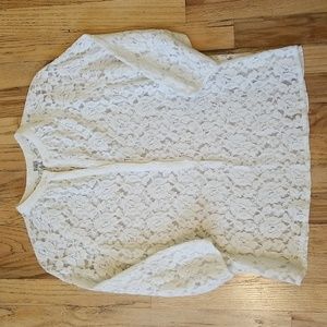 BB DAKOTA white lace blouse.